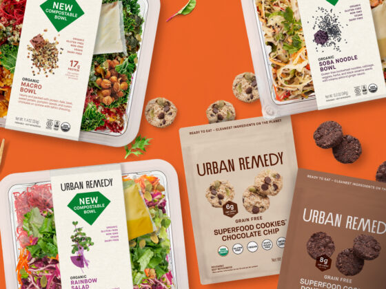 salads sold in compostable bowls and Superfood Cookies from Urban Remedy